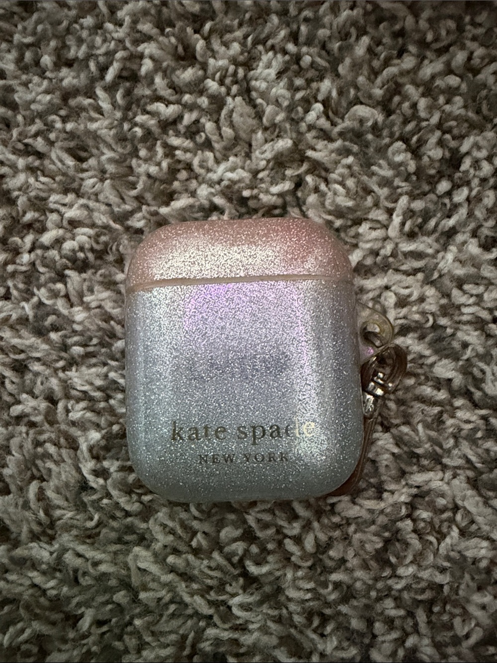 Kate Spade Glitter AirPods Case in Pink and Silver